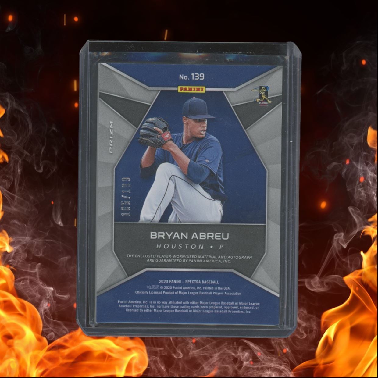 2020 Panini Chronicles Bryan Abreu Spectra Patch Silver Prizm Rookie Auto