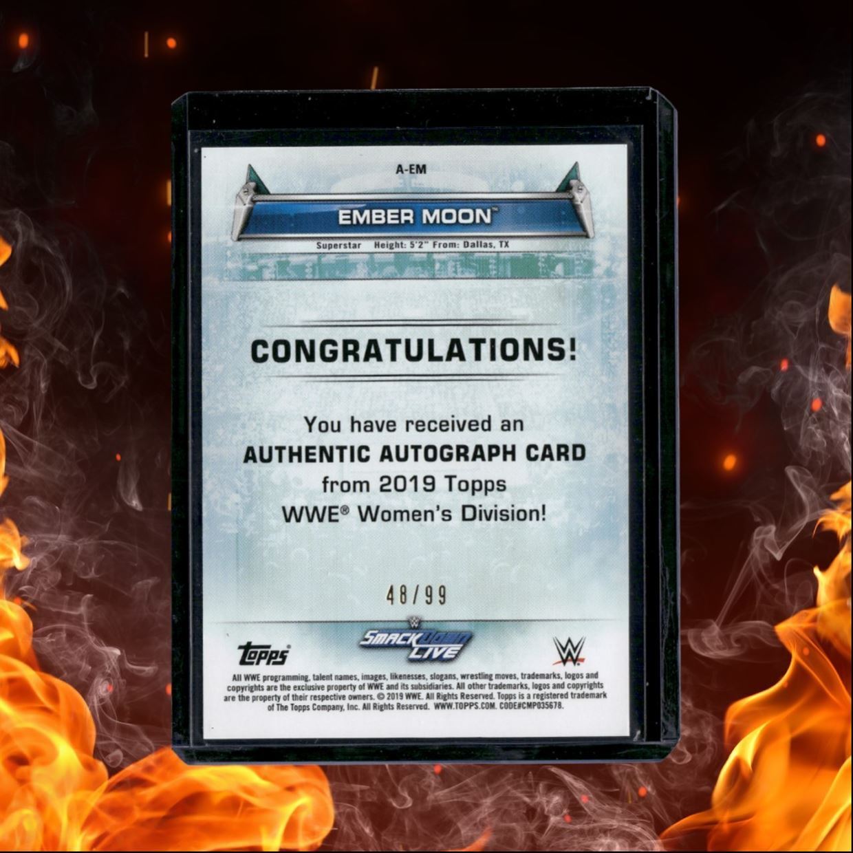 2019 Topps Women's Division Ember Moon Purple Auto 48/99 #A-EM