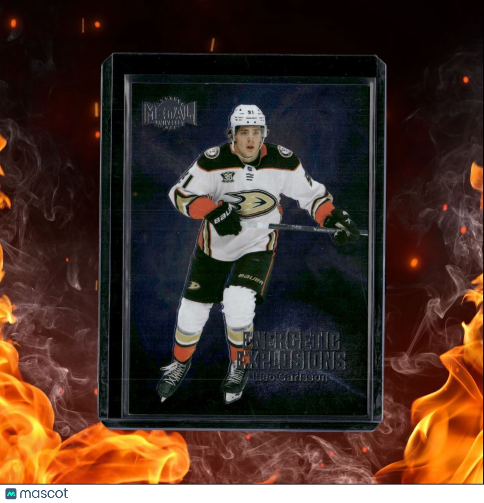 2023-24 SkyBox Metal Universe Leo Carlsson Energetic Explosions Rookie #EE-8