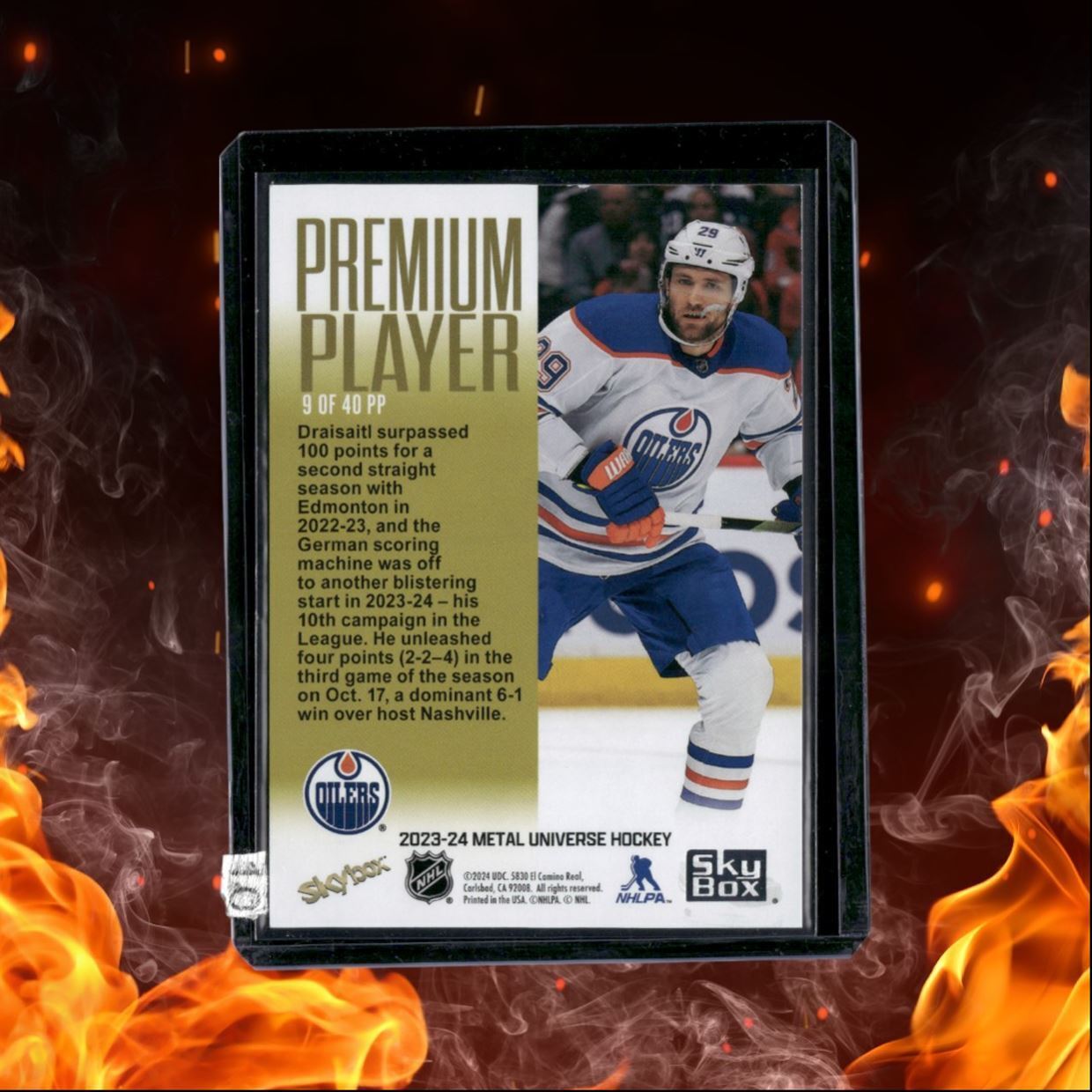 2023-24 SkyBox Metal Universe Leon Draisaitl Premium Player #9PP