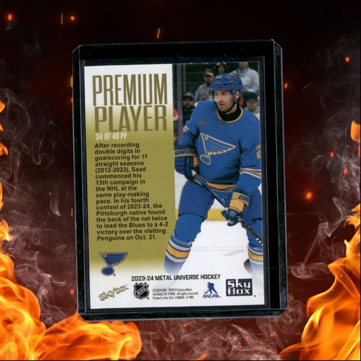 2023-24 SkyBox Metal Universe Brandon Saad Premium Player #34PP