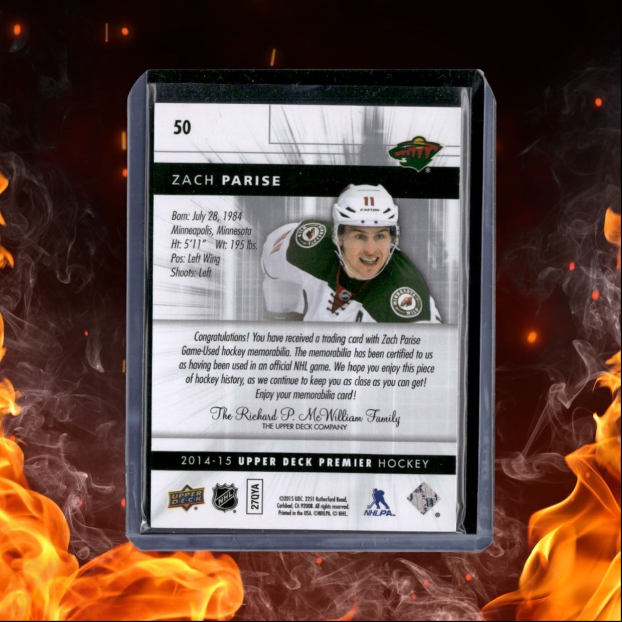 2014-15 Upper Deck Premier Zach Parise Jersey 072/125 #50