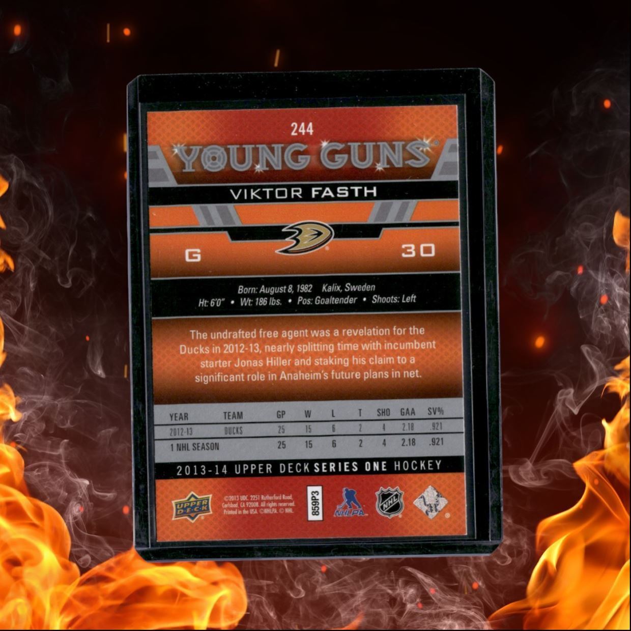2013-14 Upper Deck Young Guns Viktor Fasth Young Guns Rookie #244