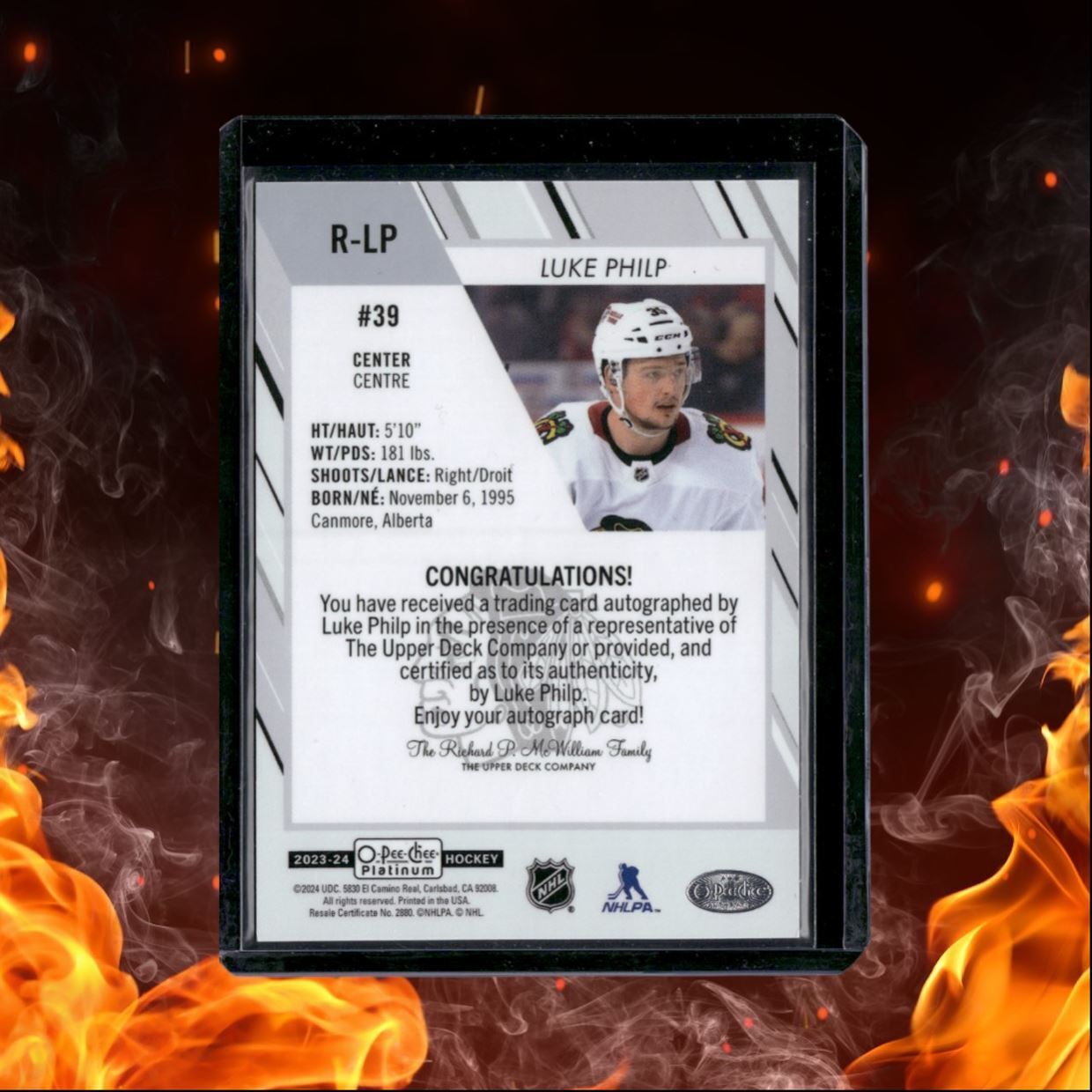 2023-24 O-Pee-Chee Platinum Luke Philp Rookie Auto #R-LP