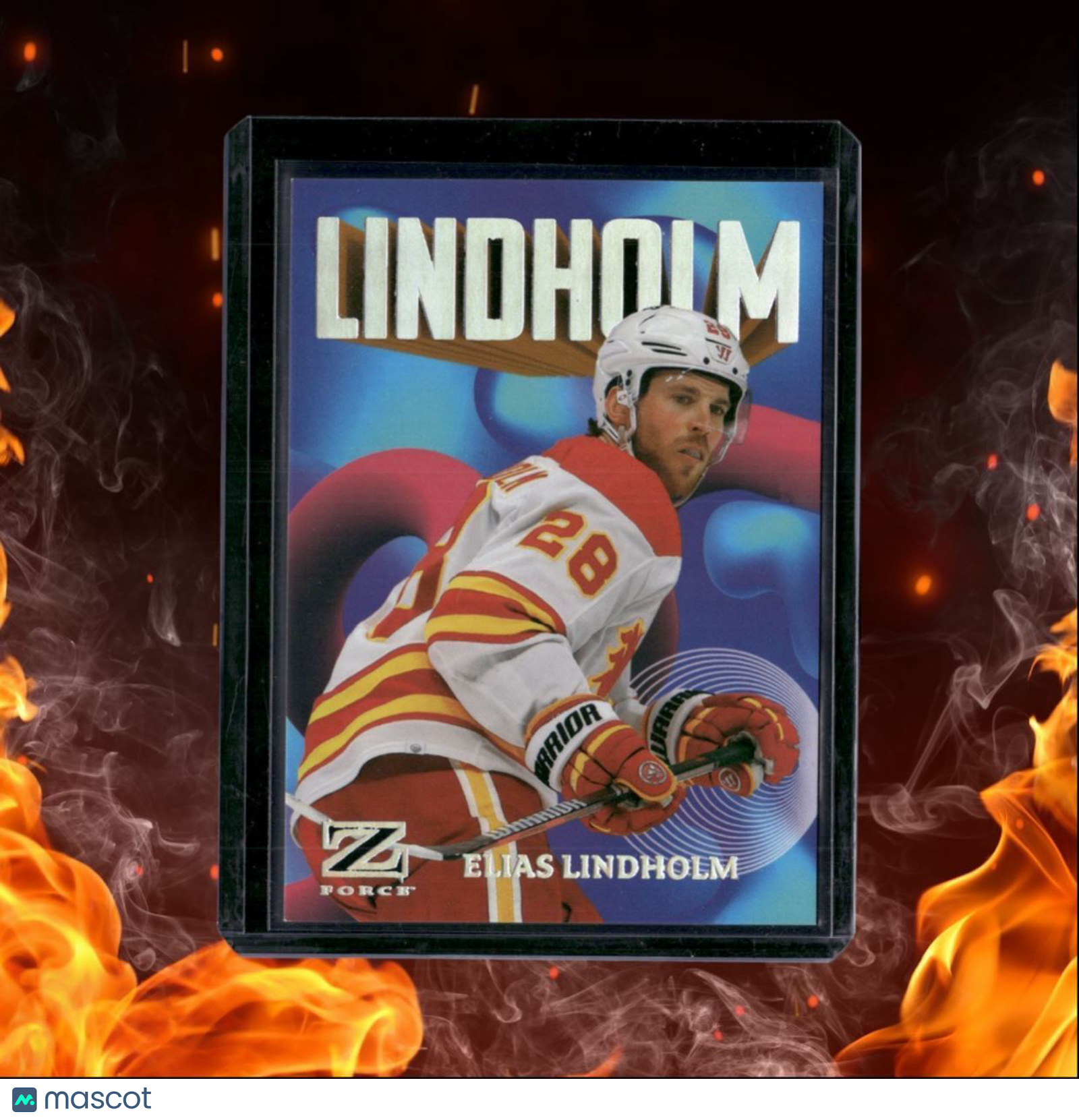 2023-24 SkyBox Metal Universe Elias Lindholm Z-Force Rave 357/399 #21