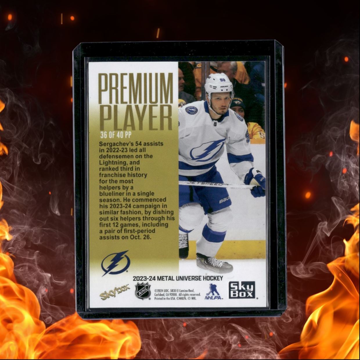 2023-24 SkyBox Metal Universe Mikhail Sergachev Premium Player #36PP