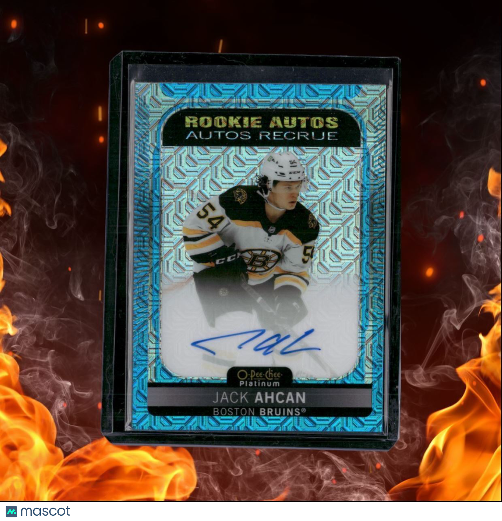 2021-22 O-Pee-Chee Platinum Jack Ahcan Blue Traxx Rookie Auto #R-JA