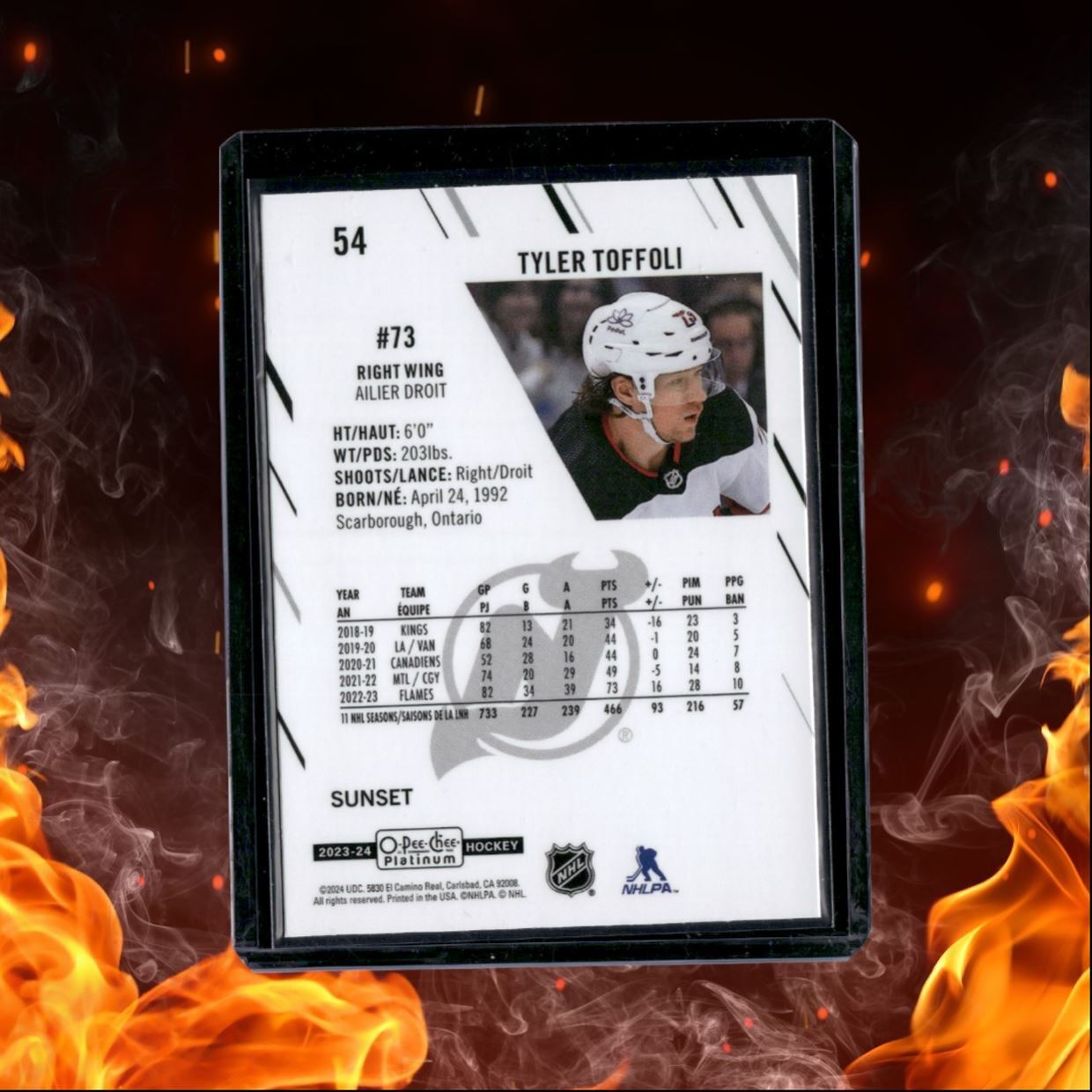 2023-24 O-Pee-Chee Platinum Tyler Toffoli Sunset #54