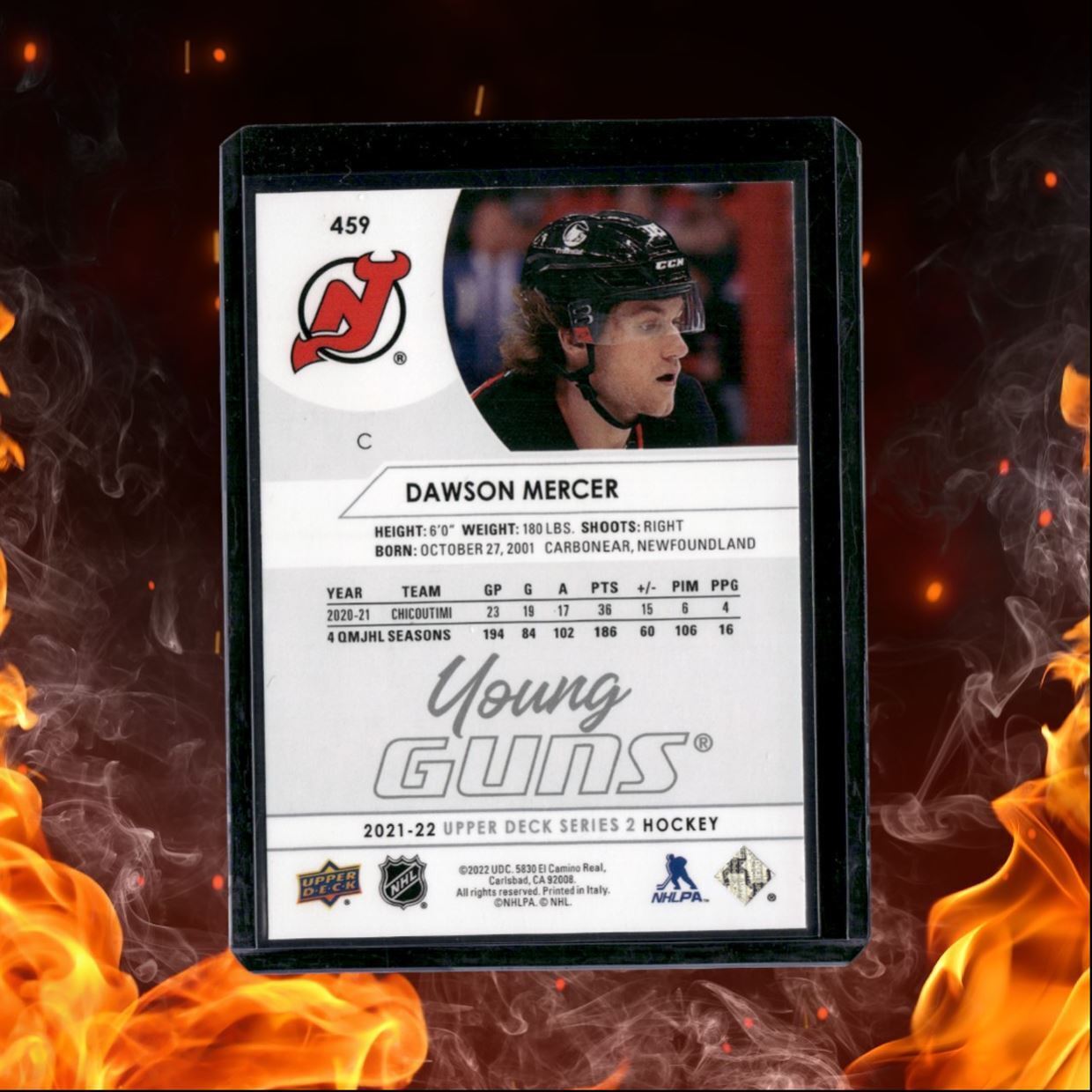 2021-22 Upper Deck Dawson Mercer Young Guns Rookie #459