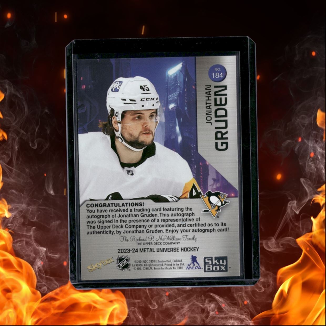 2023-24 SkyBox Metal Universe Jonathan Gruden Silver Spectrum Rookie 156/399