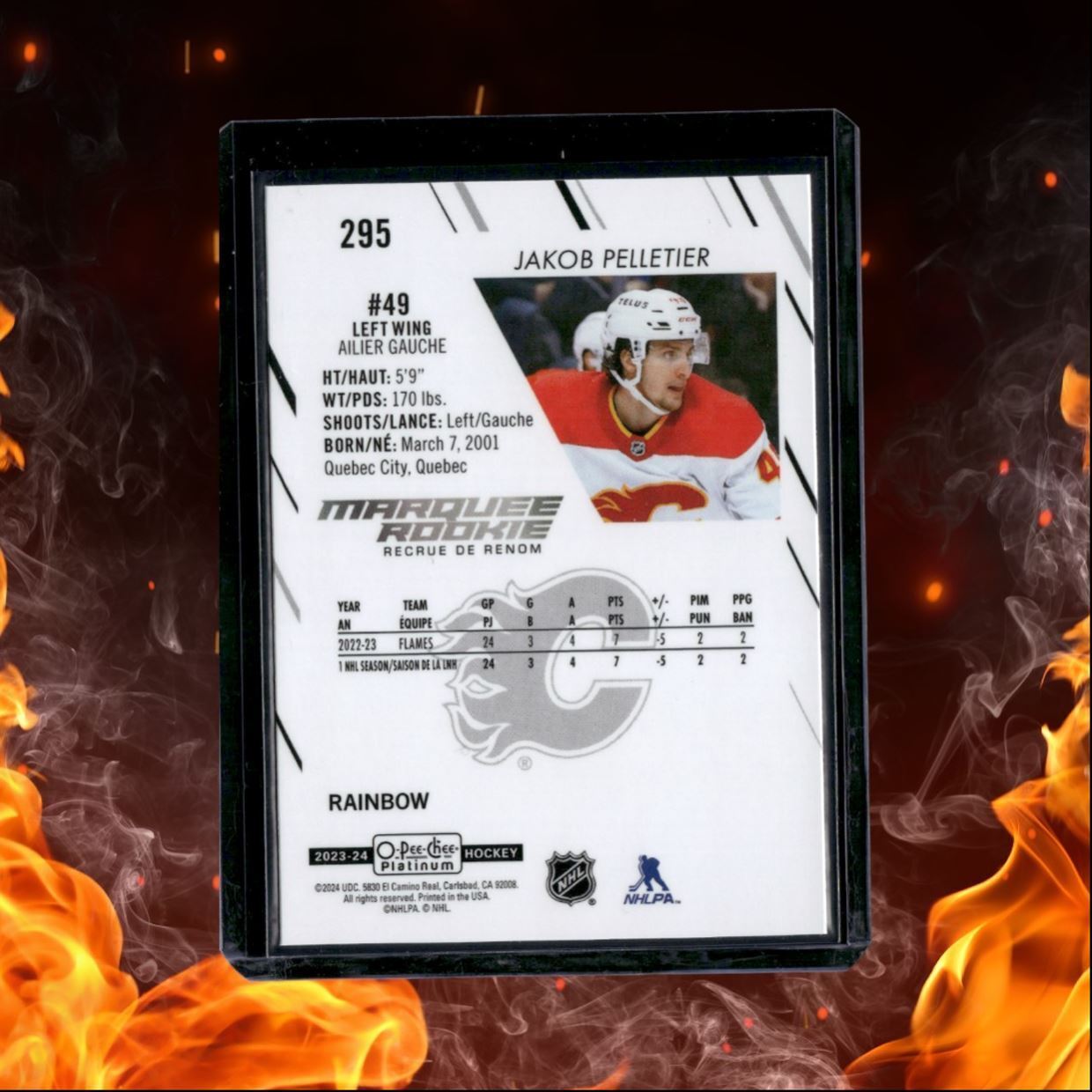 2023-24 O-Pee-Chee Platinum Jakob Pelletier Marquee Rainbow Rookie #295