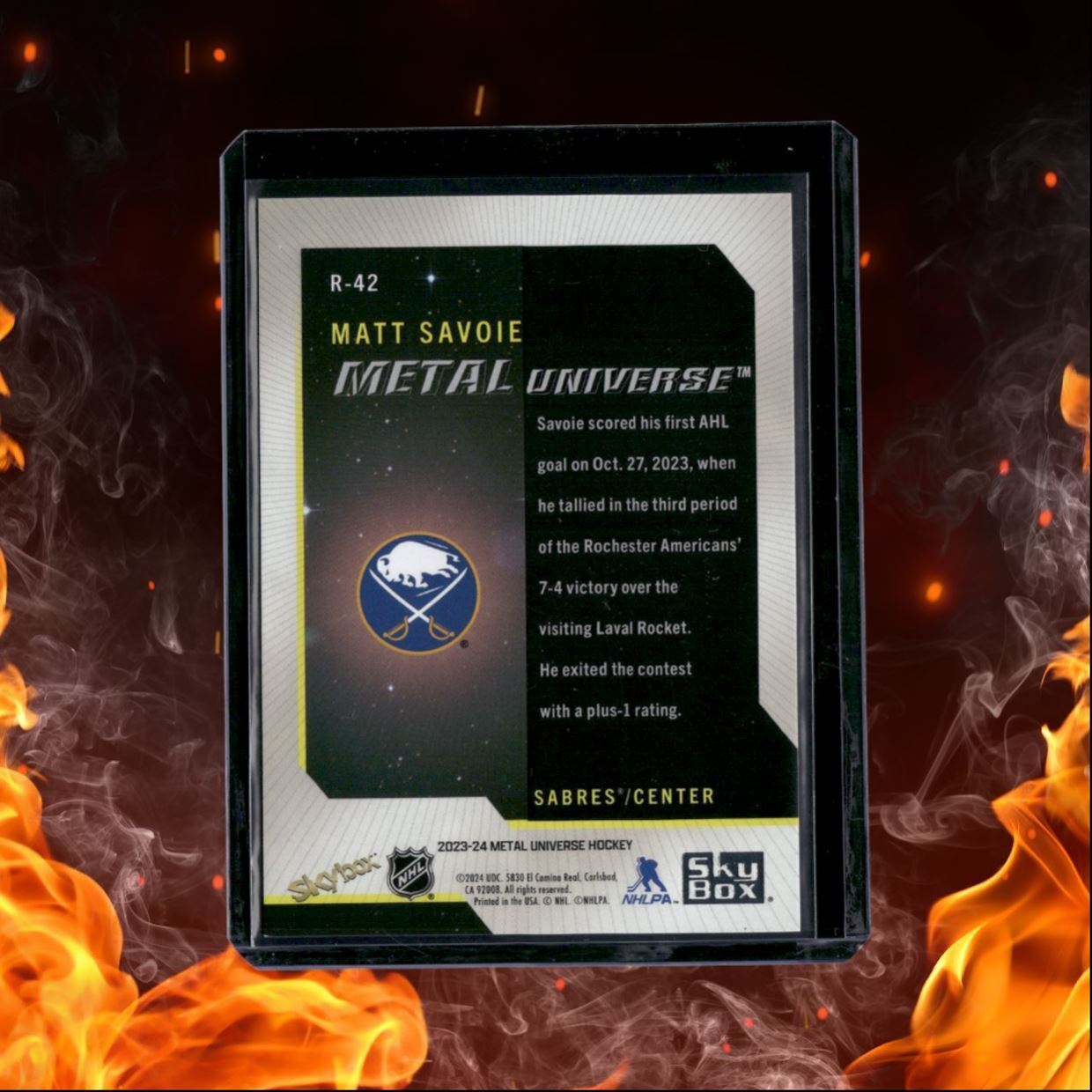 2023-24 SkyBox Metal Universe Matt Savoie Retro Rookie #R-42