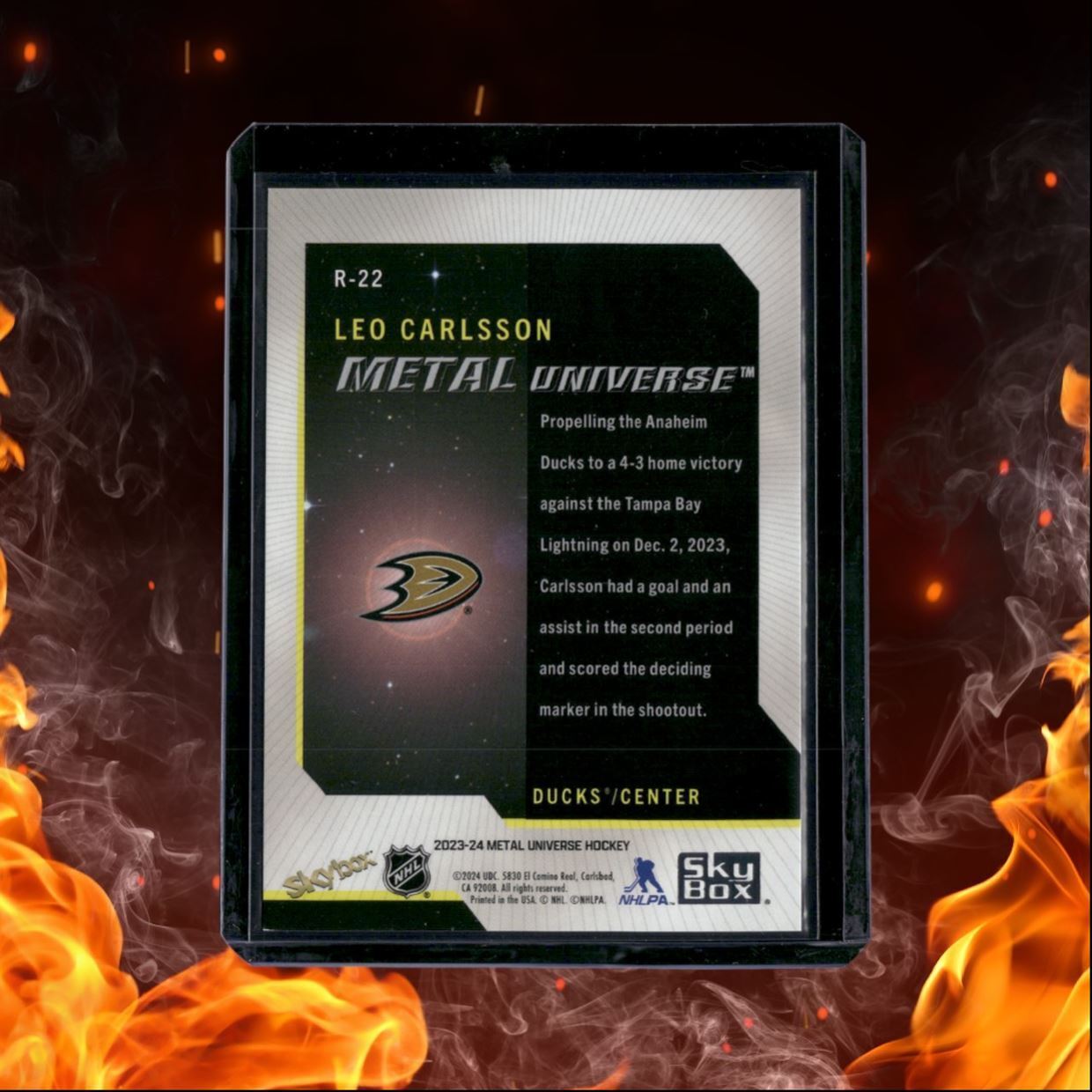 2023-24 SkyBox Metal Universe Leo Carlsson Retro Rookie #R-22