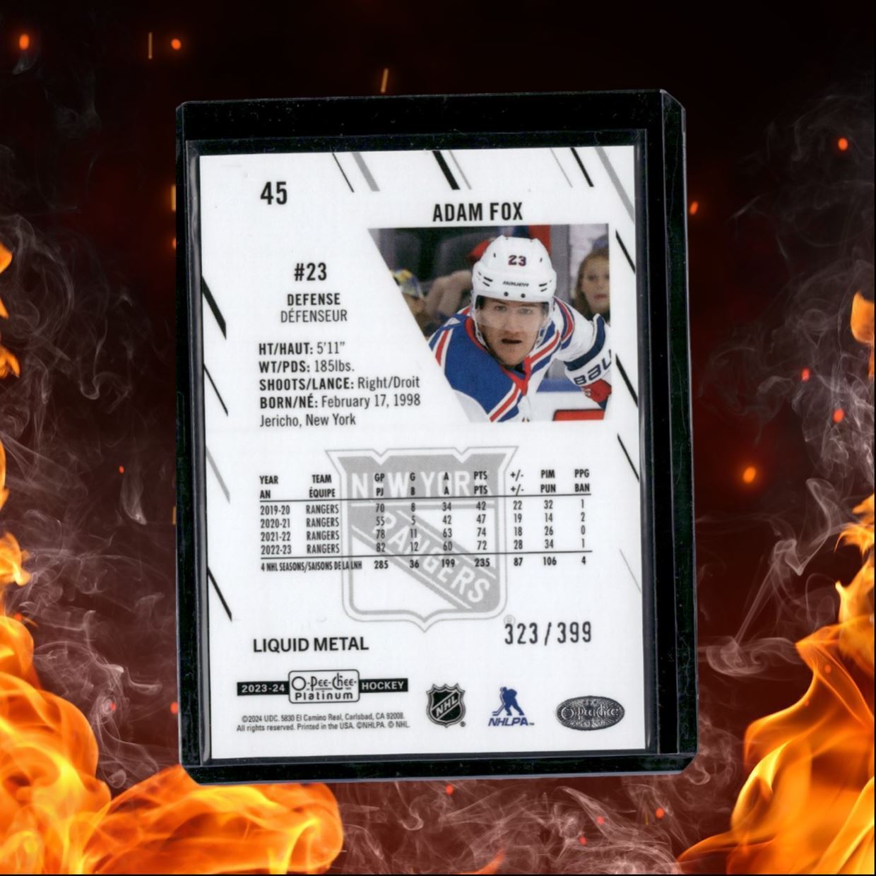 2023-24 O-Pee-Chee Platinum Adam Fox Liquid Metal 323/399 #45