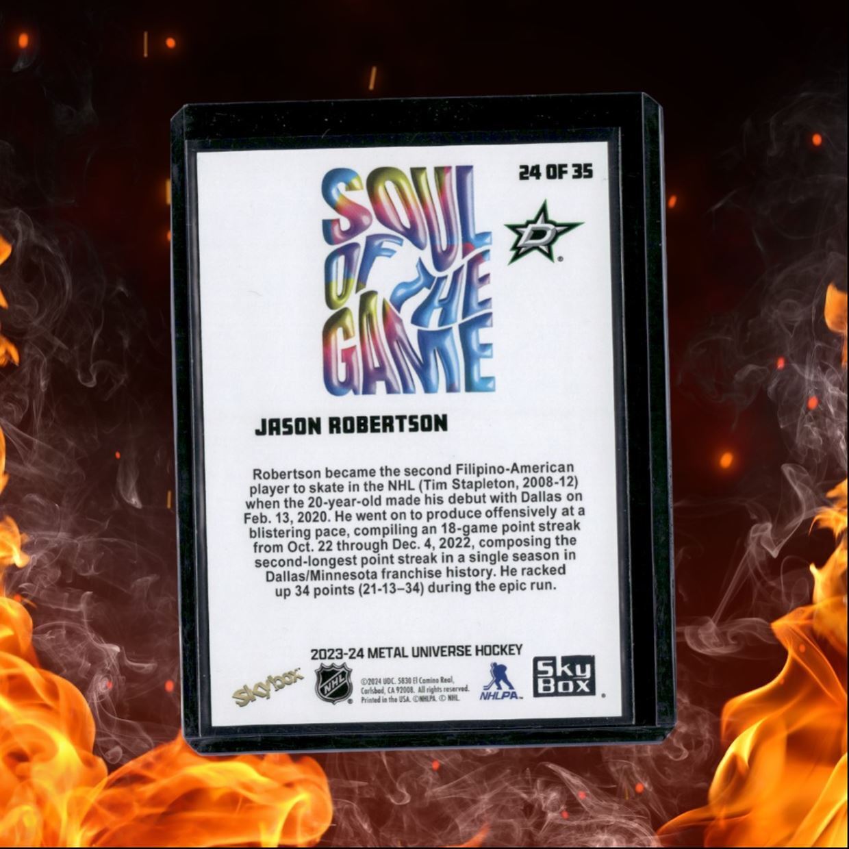 2023-24 SkyBox Metal Universe Jason Robertson Soul of the Game #24