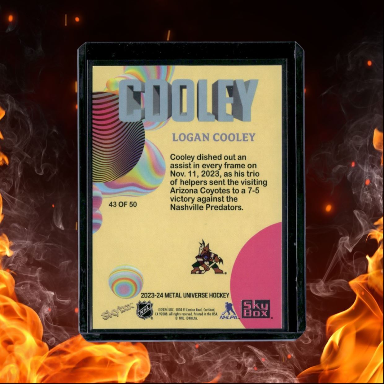 2023-24 SkyBox Metal Universe Logan Cooley Z-Force Rookie #43