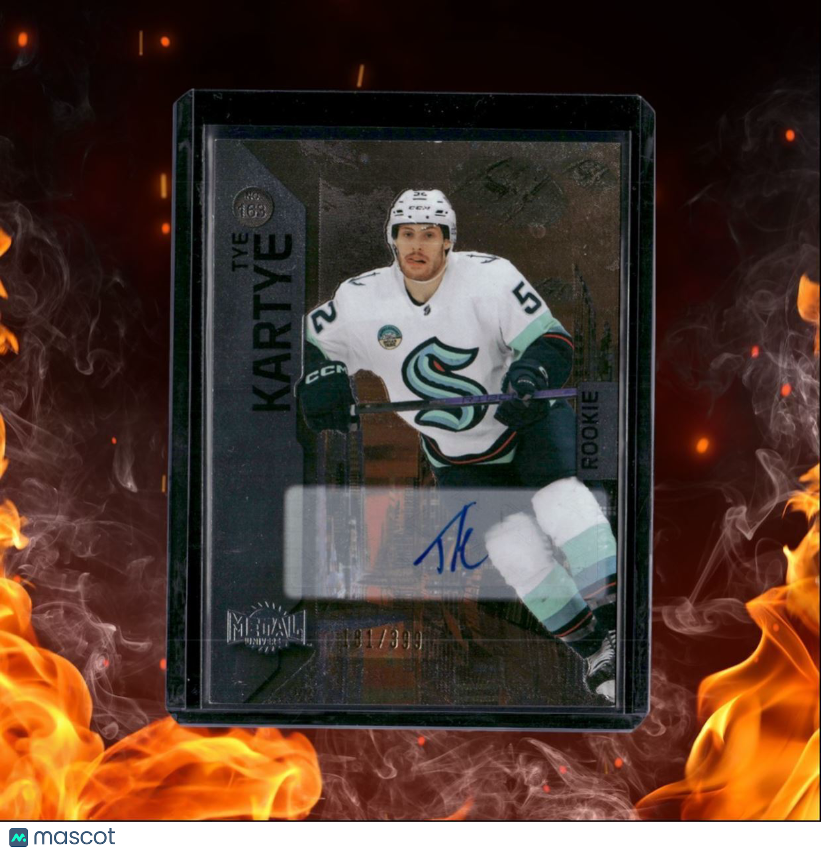 2023-24 SkyBox Metal Universe Tye Kartye Silver Spectrum Rookie Auto 181/399