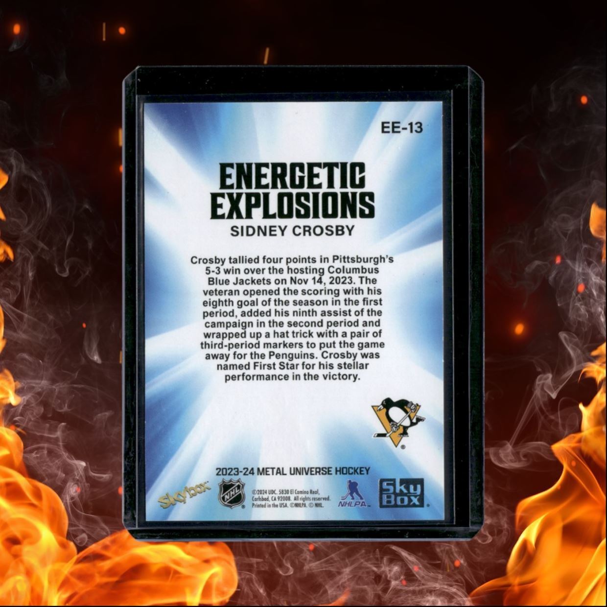 2023-24 SkyBox Metal Universe Sidney Crosby Energetic Explosions #EE-13