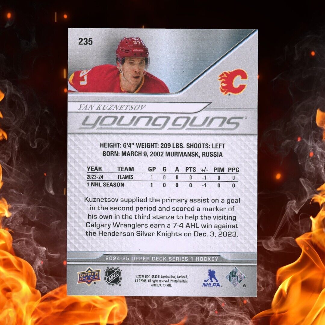 2024-25 Upper Deck YAN KUZNETSOV Young Guns /100 UD Exclusives #235 Rookie
