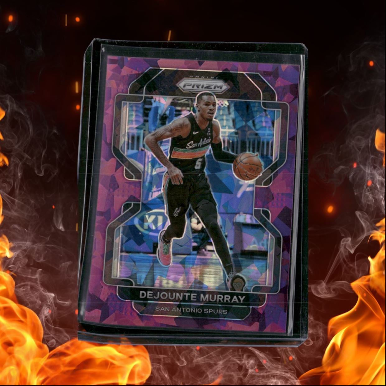 2021-22 Panini Prizm Dejounte Murray Purple Cracked Ice Prizm 023/149 #231