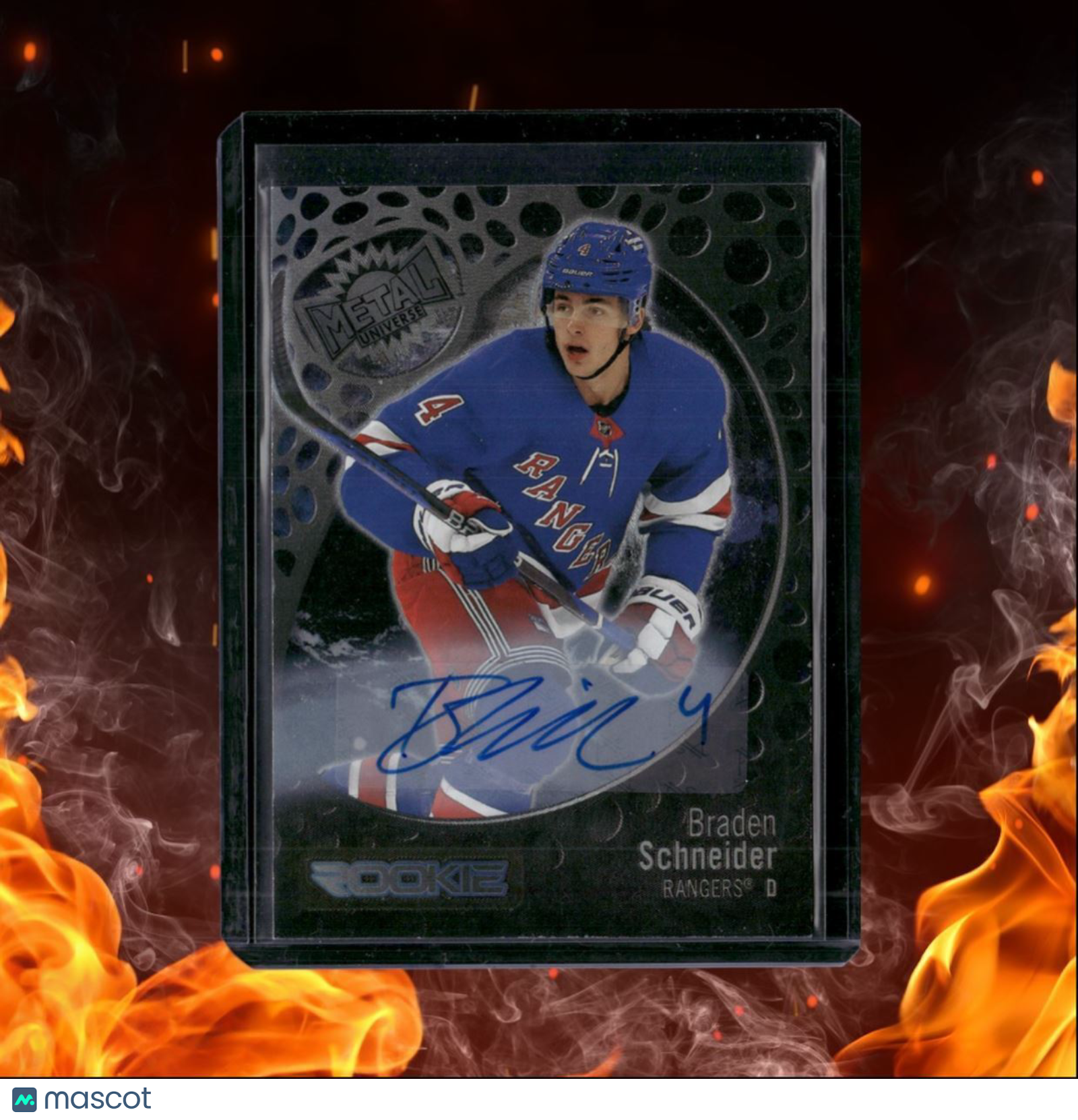 2022-23 Skybox Metal Universe Braden Schneider Silver Spectrum Rookie Auto