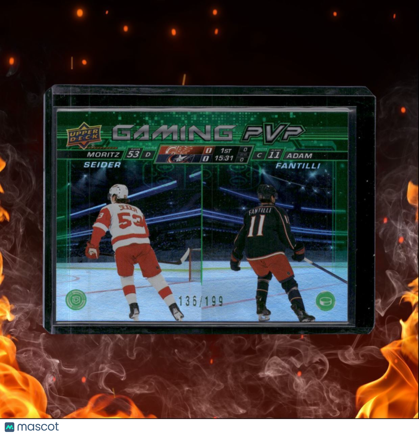2024-25 Upper Deck Moritz Seider / Adam Fantilli Gaming PVP Green 136/199