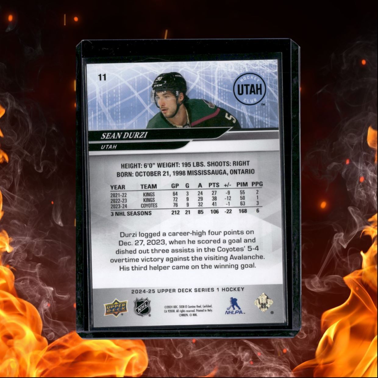 2024-25 Upper Deck Sean Durzi UD Exclusives 022/100 #11