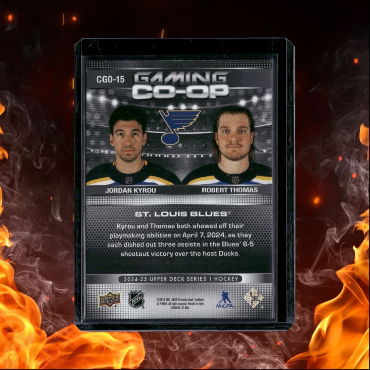2024-25 Upper Deck Jordan Kyrou / Robert Thomas Gaming Co-Op Green 130/199