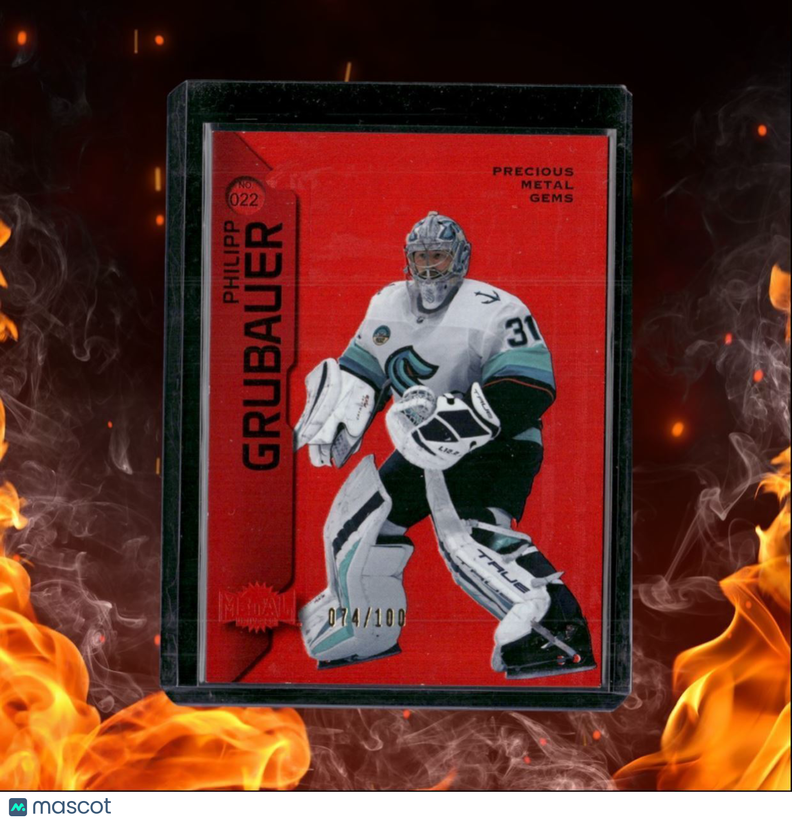 2023-24 Skybox Metal Universe Philipp Grubauer Red Precious Metal Gems 074/100