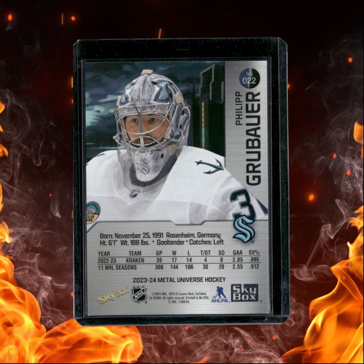 2023-24 Skybox Metal Universe Philipp Grubauer Red Precious Metal Gems 074/100