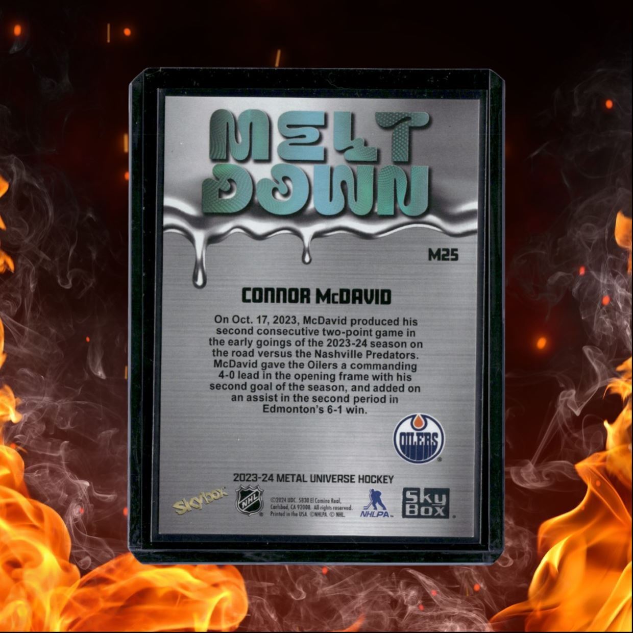 2023-24 SkyBox Metal Universe Connor McDavid Meltdown #M25