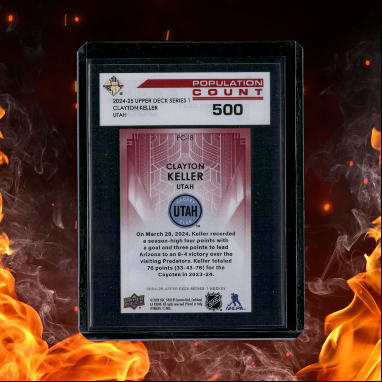2024-25 Upper Deck Clayton Keller Population Count 500 /500 #PC-18