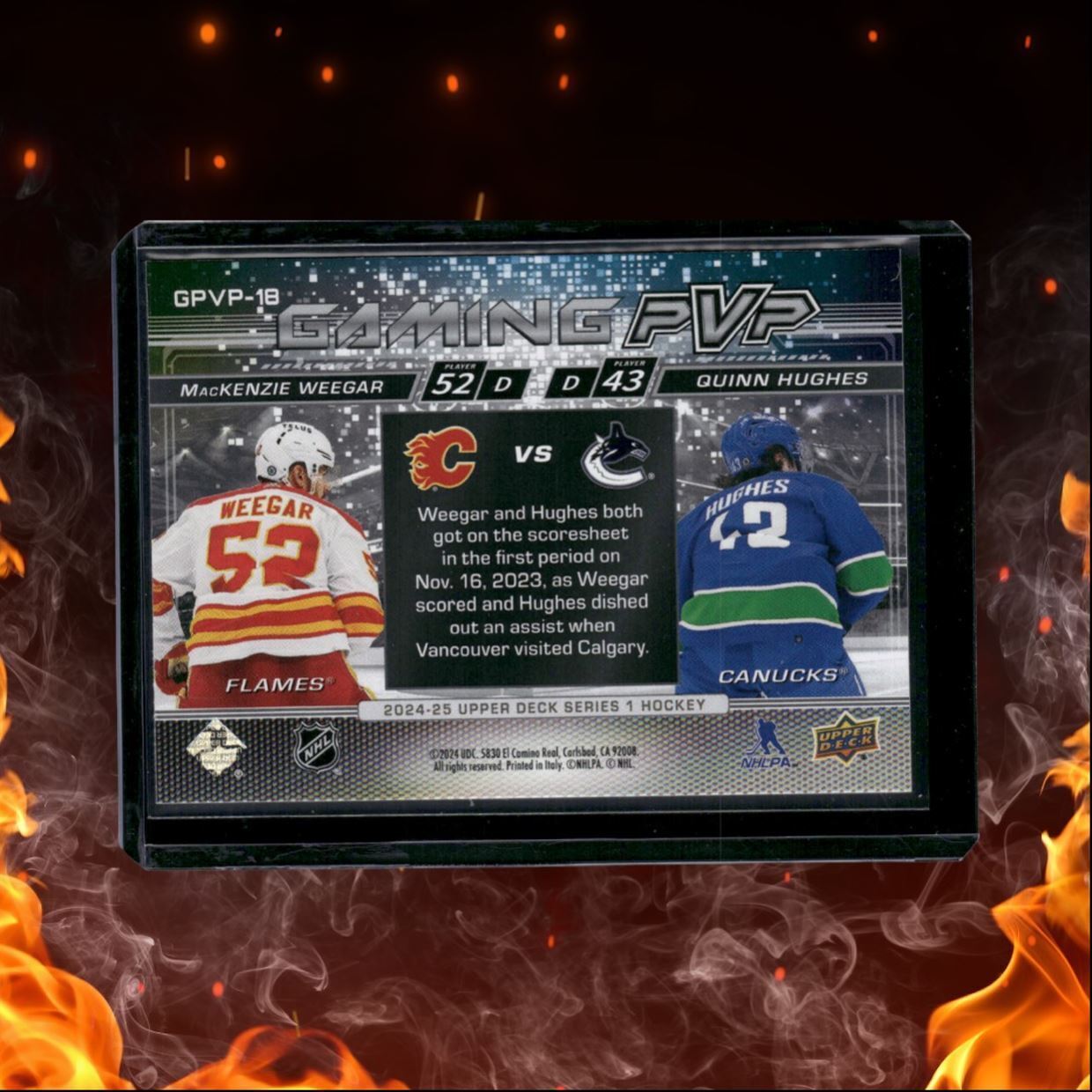 2024-25 Upper Deck MacKenzie Weegar / Quinn Hughes Gaming PVP Sparkle #GPVP-18