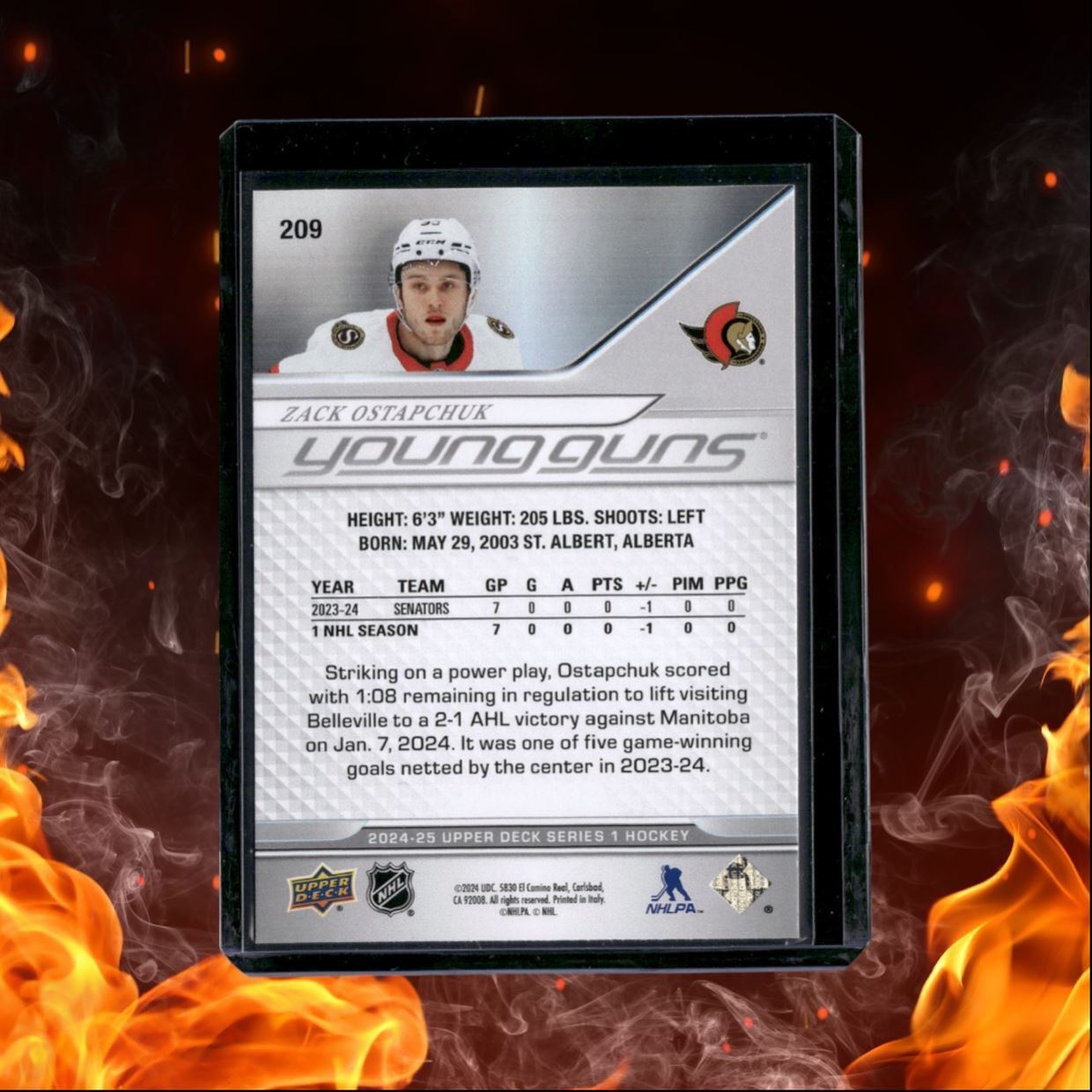 2024-25 Upper Deck Zack Ostapchuk Young Guns Rookie #209
