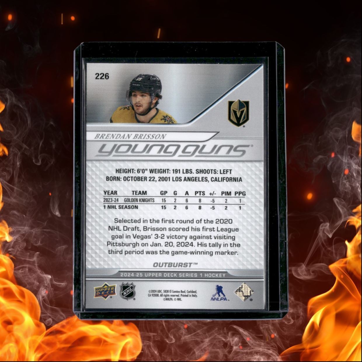 2024-25 Upper Deck Brendan Brisson Outburst Silver Young Guns Rookie #226