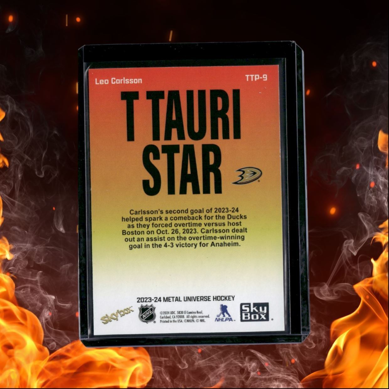 2023-24 SkyBox Metal Universe Leo Carlsson T Tauri Star Phase Rookie #TTP-9