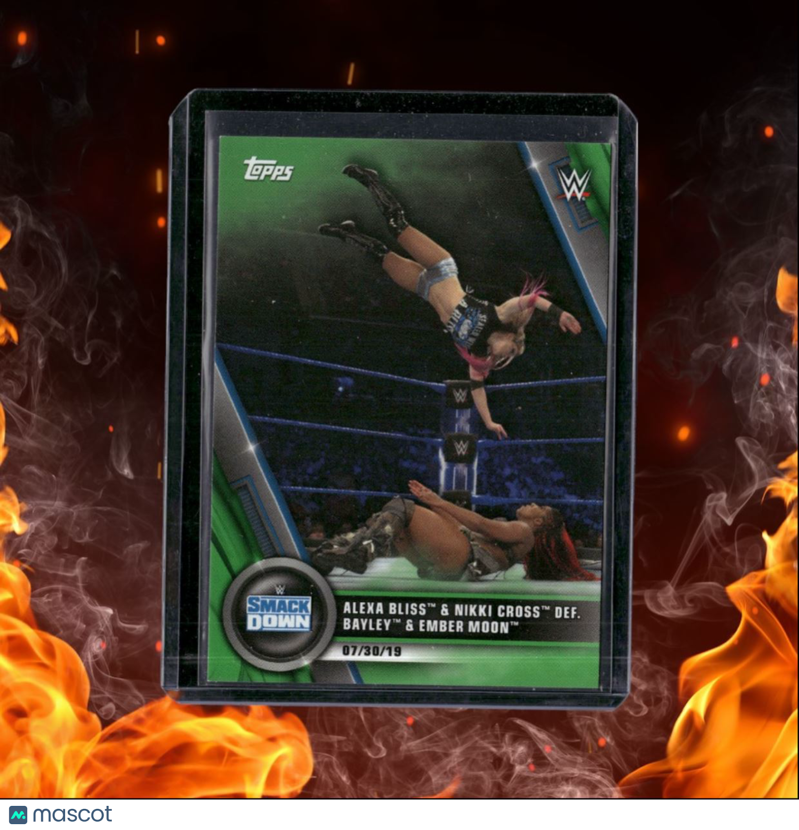 2020 Topps WWE Alexa Bliss / Nikki Cross Green 65/75 #55