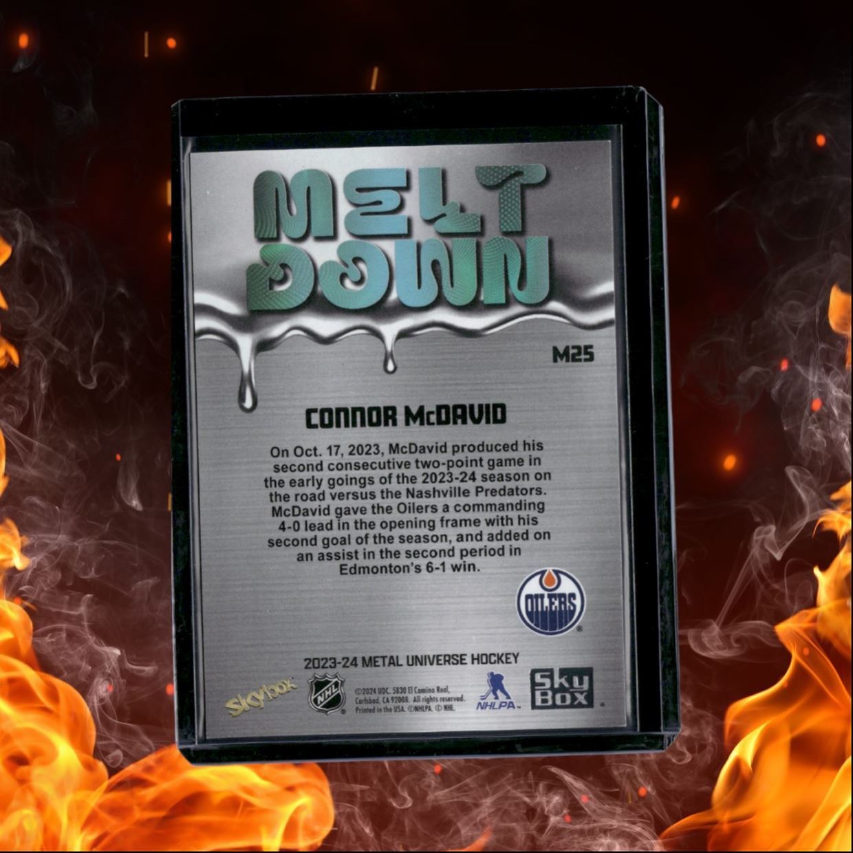 2023-24 SkyBox Metal Universe Connor McDavid Meltdown #M25