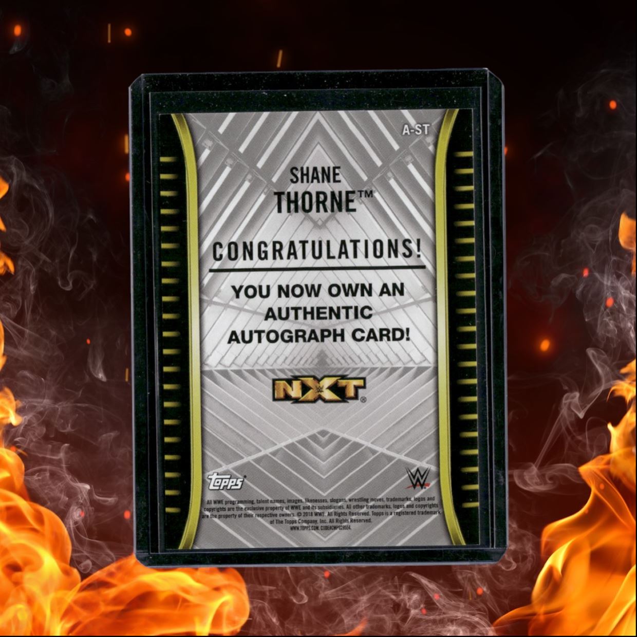 2018 Topps WWE NxT Shane Thorne Authentic Auto #A-ST