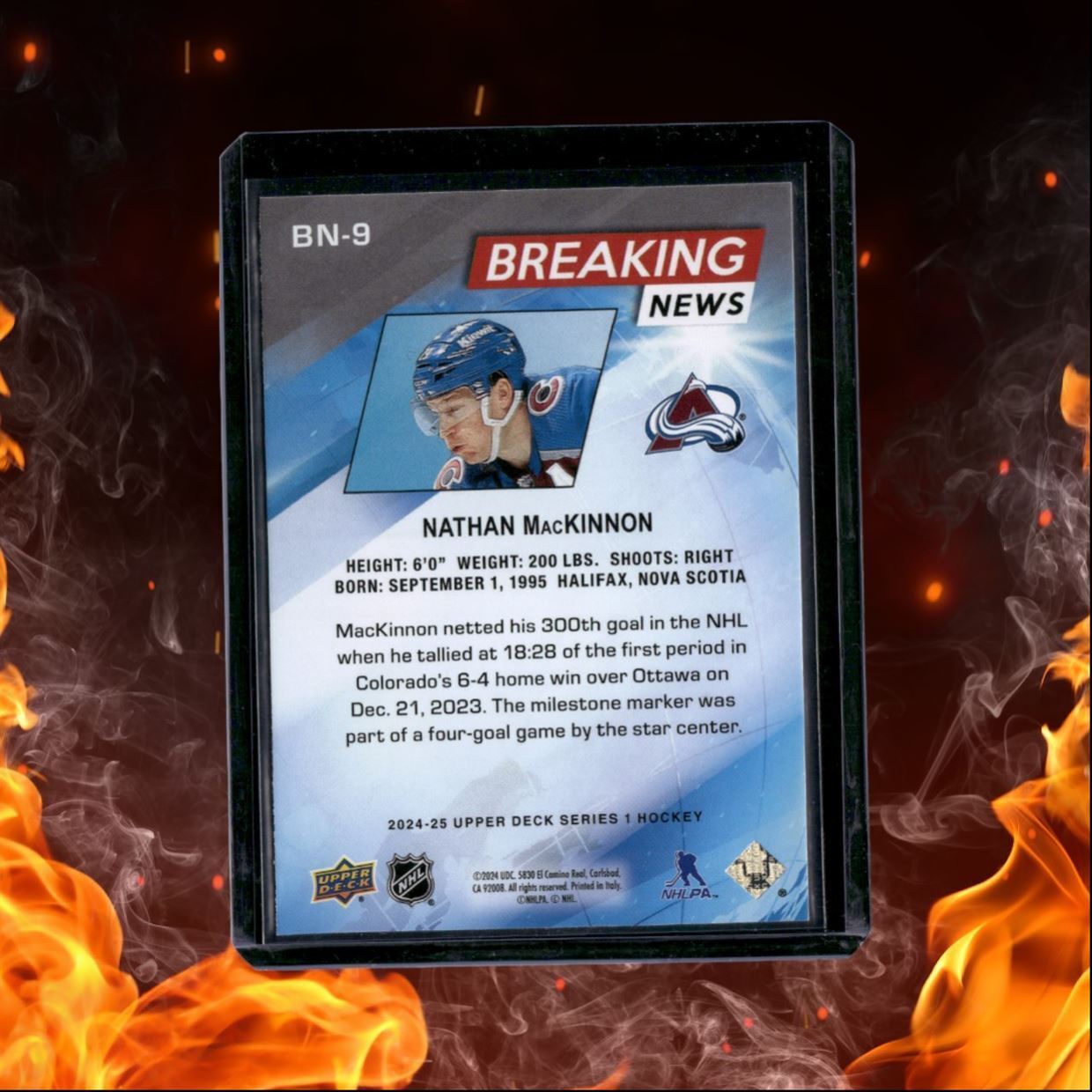 2024-25 Upper Deck Nathan MacKinnon Breaking News #BN-9