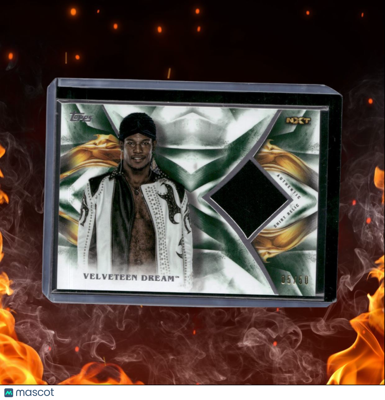 2019 Topps WWE Undisputed Velveteen Dream NXT Mat Relic Green 05/50 #UR-VD