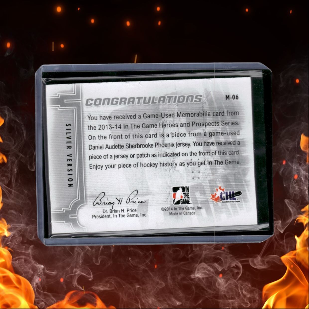 2013-14 In The Game Heroes and Prospects Daniel Audette Game-Used Jersey Silver