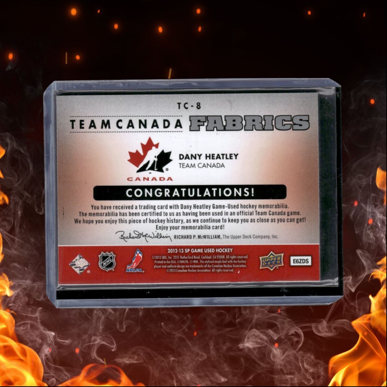 2012-13 SP Game Used Danny Heatley Team Canada Jersey Fabrics #TC-8