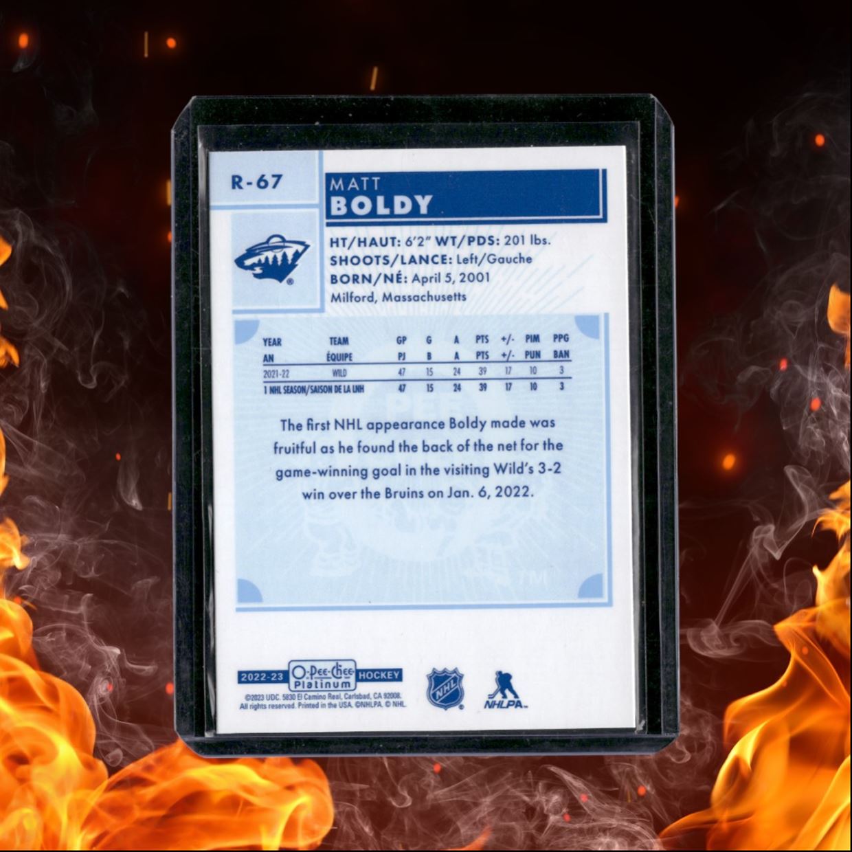 2022-23 O-Pee-Chee Platinum Matt Boldy Retro Rookie #R-67