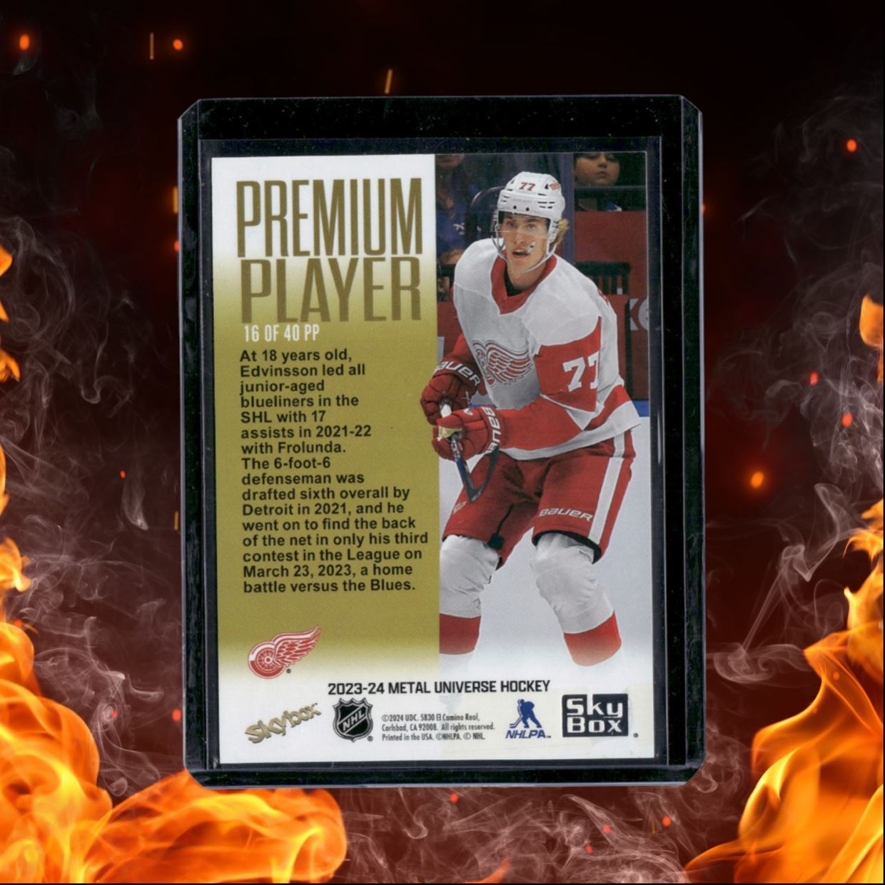 2023-24 Skybox Metal Universe Simon Edvinsson Premium Players Rookie #16PP