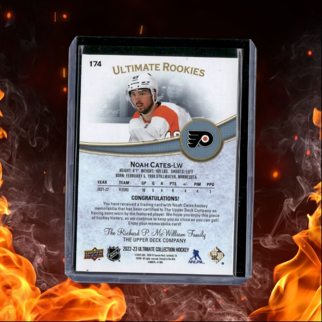 2022-23 Upper Deck Ultimate Noah Cates Jersey Rookie 150/799 #174