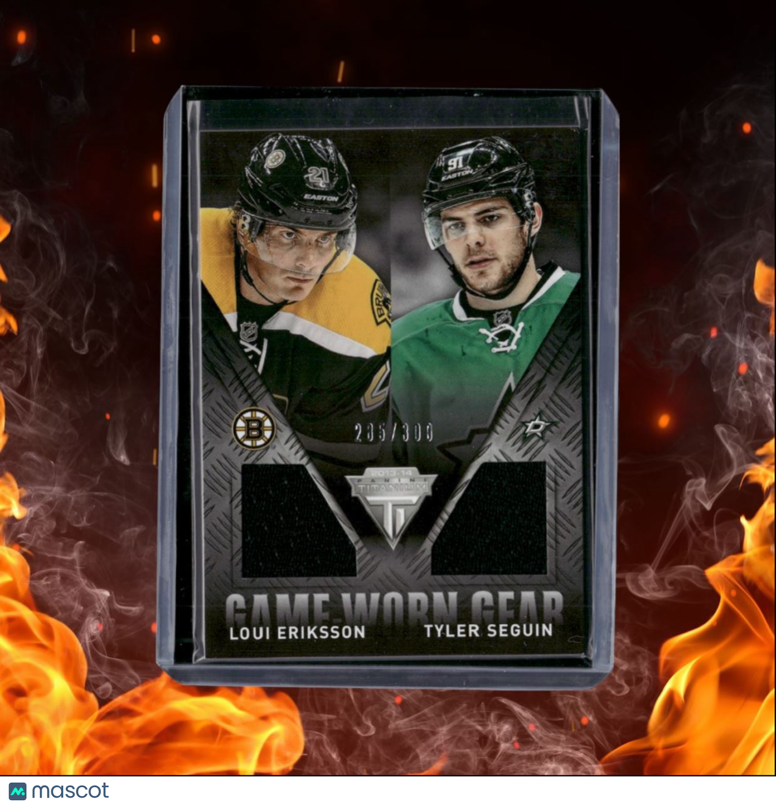 2013-14 Panini Titanium Loui Eriksson / Tyler Seguin Game Worn Gear Dual Jersey