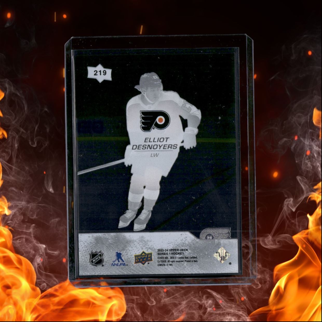 2023-24 Upper Deck Elliot Desnoyers Clear Cut Young Guns SSP Case Hit Rookie