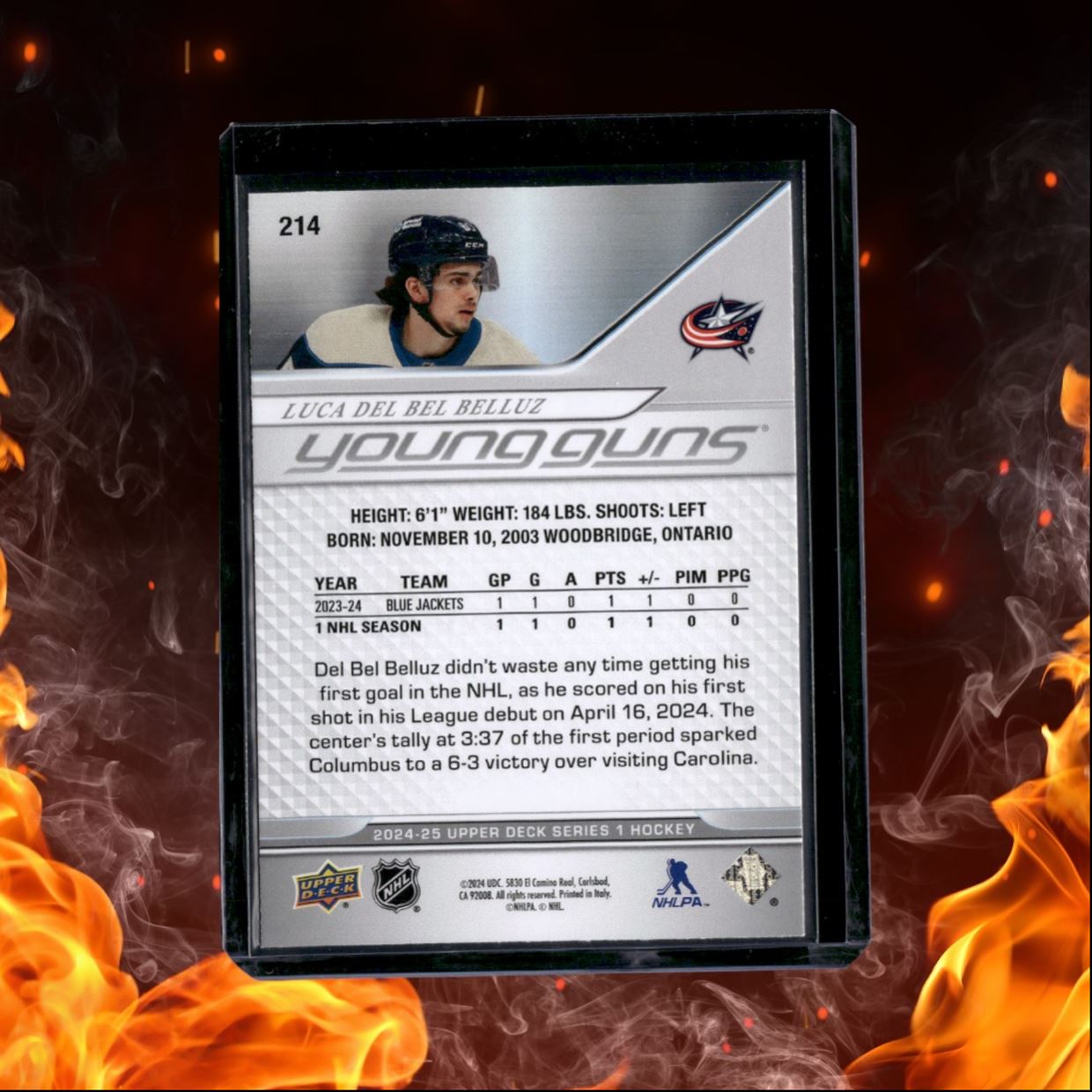 2024-25 Upper Deck Luca Del Bel Belluz Young Guns (B) Rookie #214