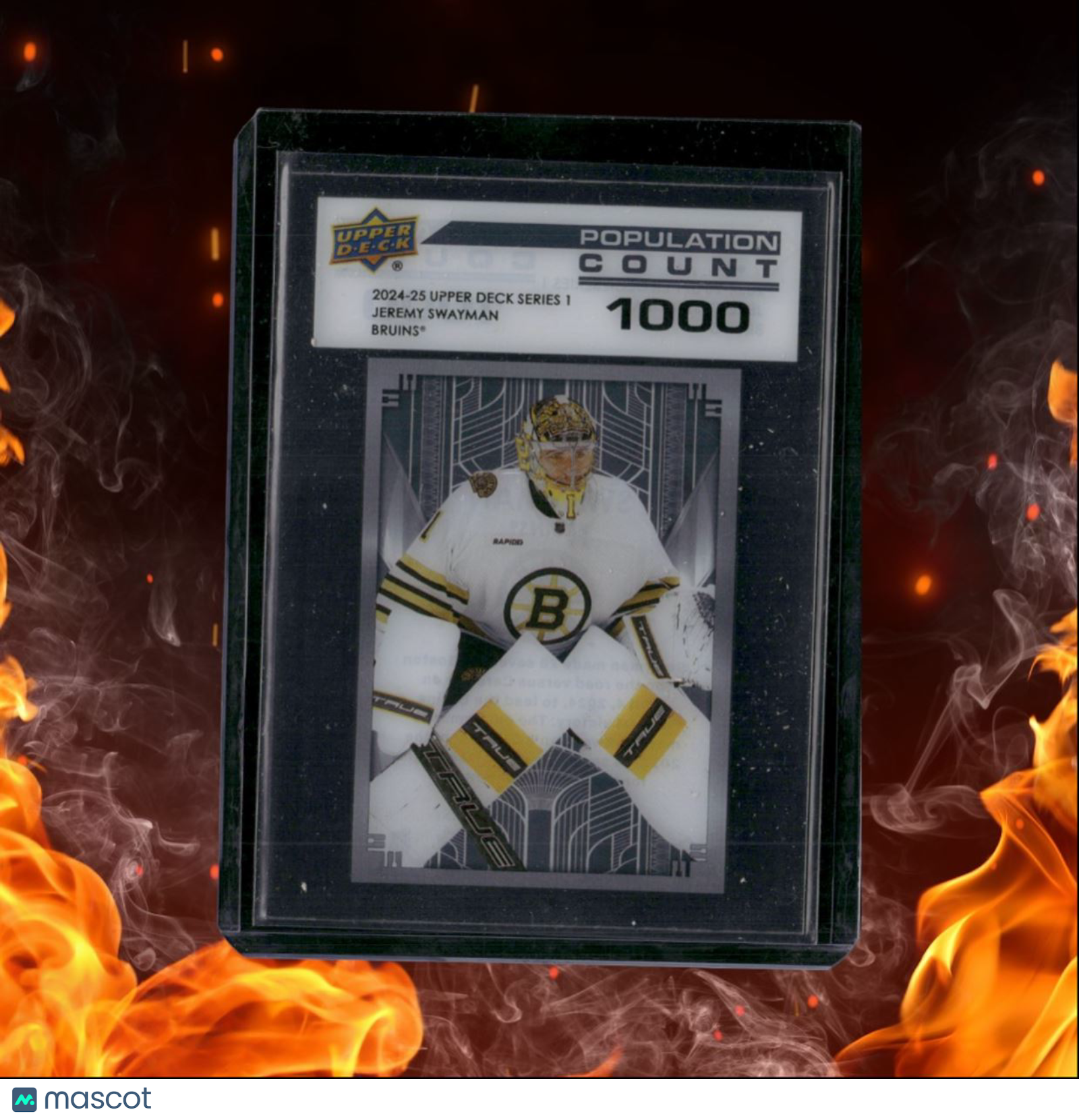 2024-25 Upper Deck Jeremy Swayman Population Count 1000 /1000 #PC-12